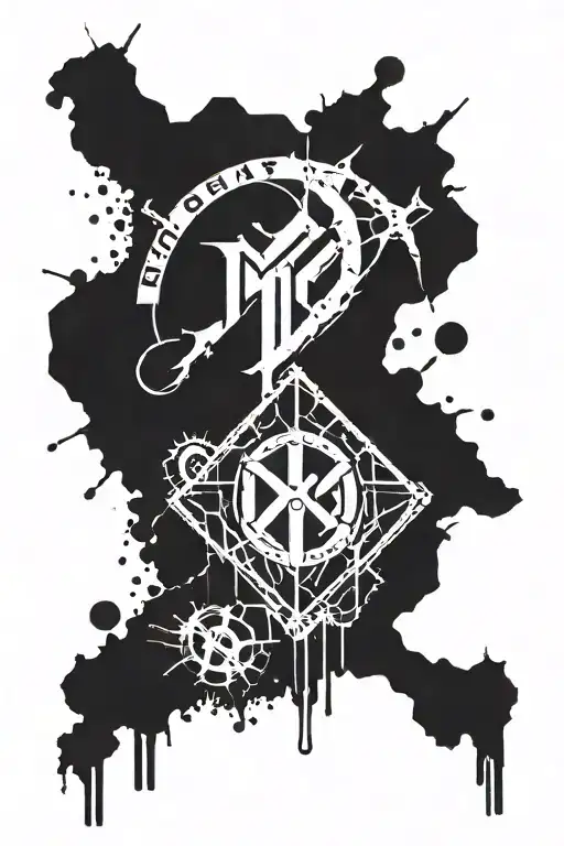 metro 2033 logo surrounded tattoo design idea