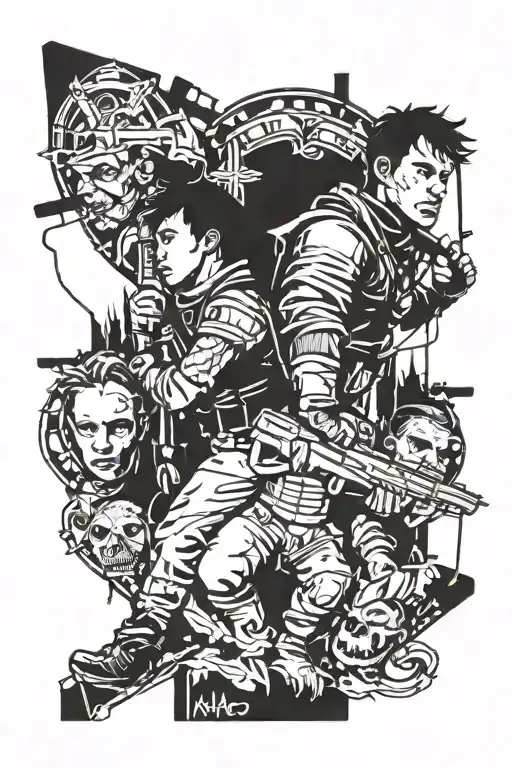 metro 2033 fantasy tattoo design idea