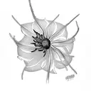 red spider lily with a date next to it tattoo design idea