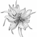 red spider lily with a date next to it tattoo design idea