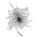 red spider lily with a date next to it tattoo design idea