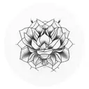 black and white cactus tattoo with flower  tattoo design idea