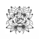 black and white cactus tattoo with flower  tattoo design idea