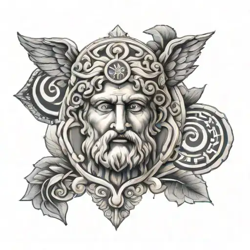 greek pattern tattoo design idea