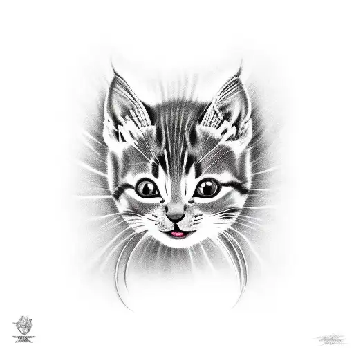 Cheshire kitten climbing your hand saying if you don't know where you are going any path will take you there tattoo design idea