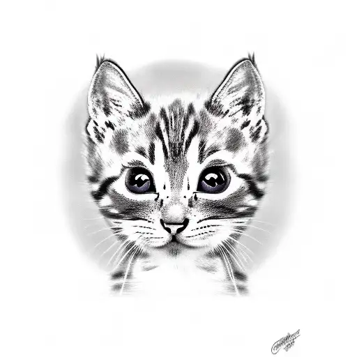 Cute cheshire kitten but creepy  tattoo design idea