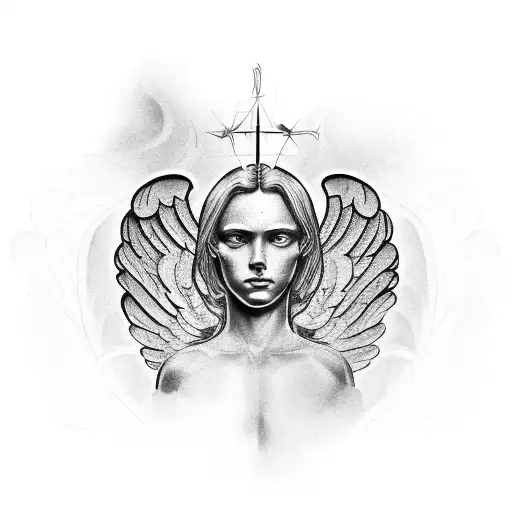 biblical angel tattoo design idea