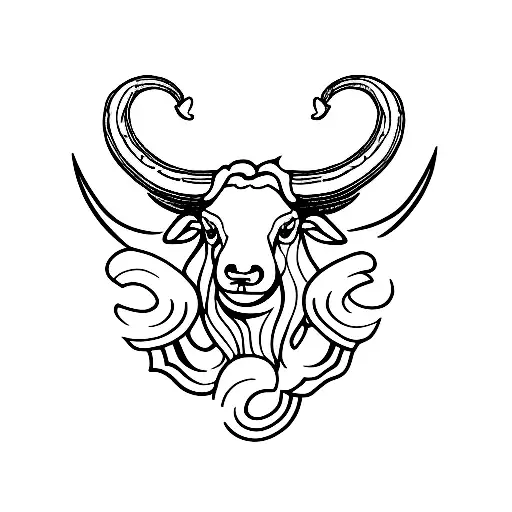 Large 2 horn Ram Standing on cliff edge tattoo design idea