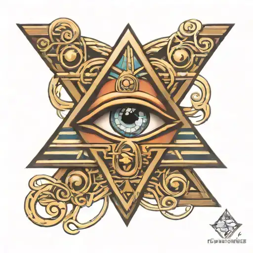 eye of Horus and piramide con un ojo tattoo design idea