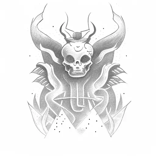 The Brand of Sacrifice with a haunting blackwork effect tattoo design idea