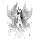 aesthetic succubus,blood,moon tattoo design idea