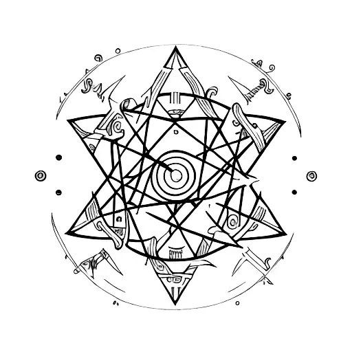 alchemy symbols tattoo design idea