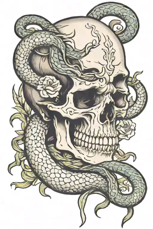 death eater skull and snake tattoo design idea