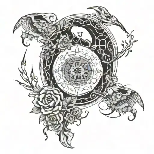 graoully + moon + bmth tattoo design idea