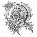 graoully + moon + bmth tattoo design idea