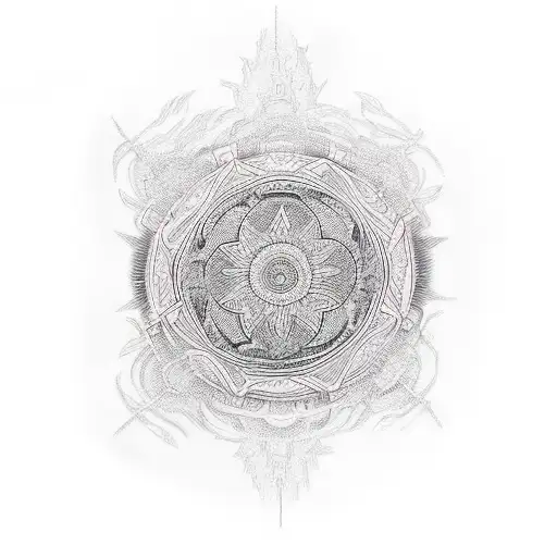 dmt zen meditation tattoo design idea