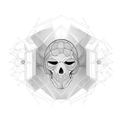 stickman con faccia di alieno che mantiene in mano un manubrio da palestra, ai cui lati ha un disco e un cervello tattoo design idea