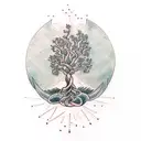 Yggdrasil tree branch tattoo design idea