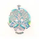 Yggdrasil tree branch tattoo design idea