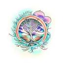 Yggdrasil tree branch tattoo design idea