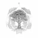 Yggdrasil tree branch tattoo design idea