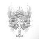 Yggdrasil tree branch tattoo design idea