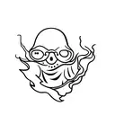 cloth ghost with shades tattoo design idea