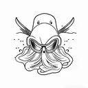 cloth ghost with shades tattoo design idea