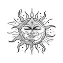 Sun and Moon tattoo design idea