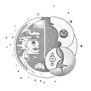 Sun and Moon tattoo design idea