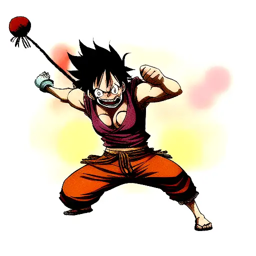 Anime Gear 5 Luffy Tattoo Idea - BlackInk AI