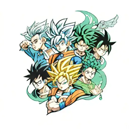 Goku,izuku midoriya, Tanjiro, Meliodas, Yuji Itadori, rimuru tempest tattoo design idea
