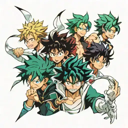 izuku midoriya, Tanjiro, Meliodas, Yuji Itadori, rimuru tempest tattoo design idea