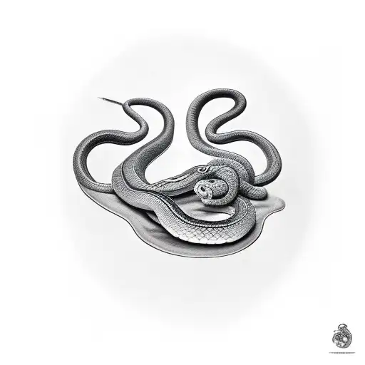 Snake with apple of eden tattoo design idea