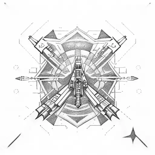 x-wing blueprint tattoo design idea