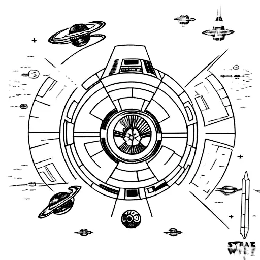 star wars space ships tattoo design idea