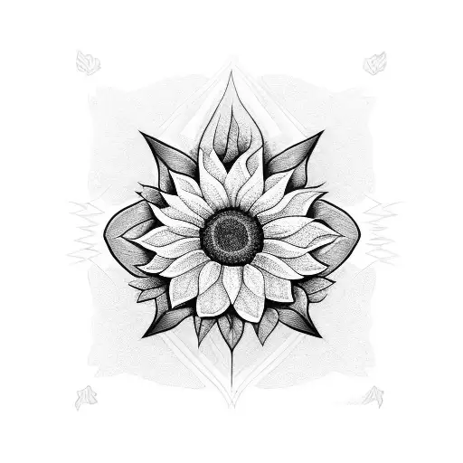 Sunflower tattoo design idea