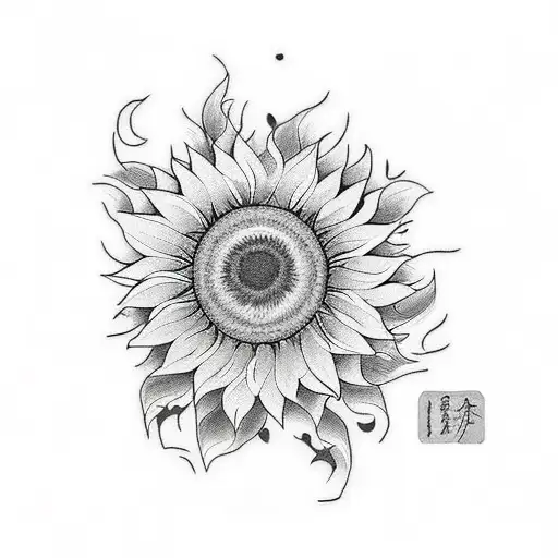 Sunflower tattoo design idea