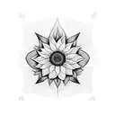 Sunflower tattoo design idea