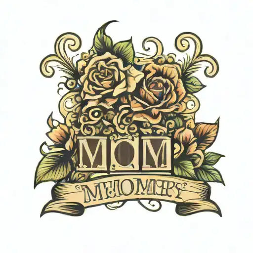 mom in memory off using scrabble tiles pattern style tattoo design idea