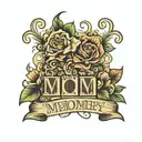 mom in memory off using scrabble tiles pattern style tattoo design idea