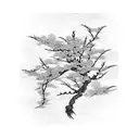 Japanese weeping cherry blossom  tattoo design idea