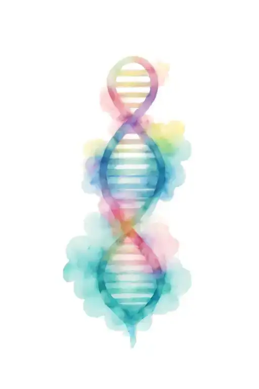 dna strand double helix with the end closed in the shapes of hearts tattoo design idea
