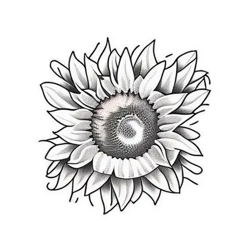 sunflower with bees and swallos tattoo design idea