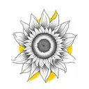 sunflower with bees tattoo design idea