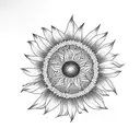 sunflower with bees tattoo design idea