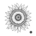 sunflower with bees tattoo design idea