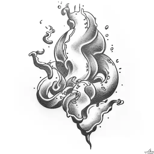 freehand smoke tattoo design idea