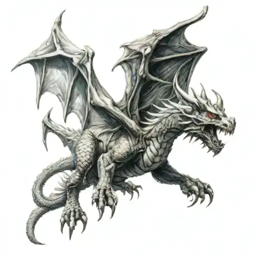 ice,dragon,ox, warrior, rising death angel tattoo design idea