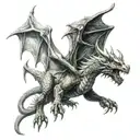 ice,dragon,ox, warrior, rising death angel tattoo design idea